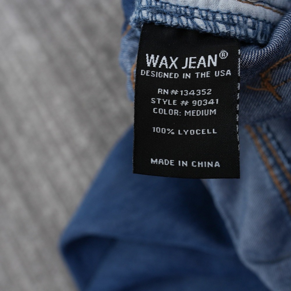 Wax Jean Collection Lyocell Wide Leg Jeans Medium Wash Blue Drawstring Size 3/26 - Picture 12 of 13